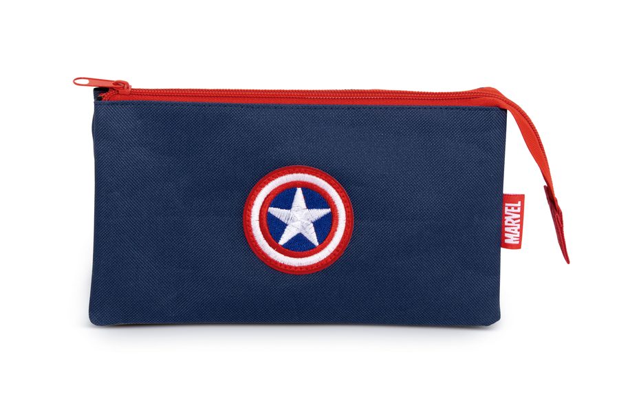 Trousse triple avec badge caoutchouc