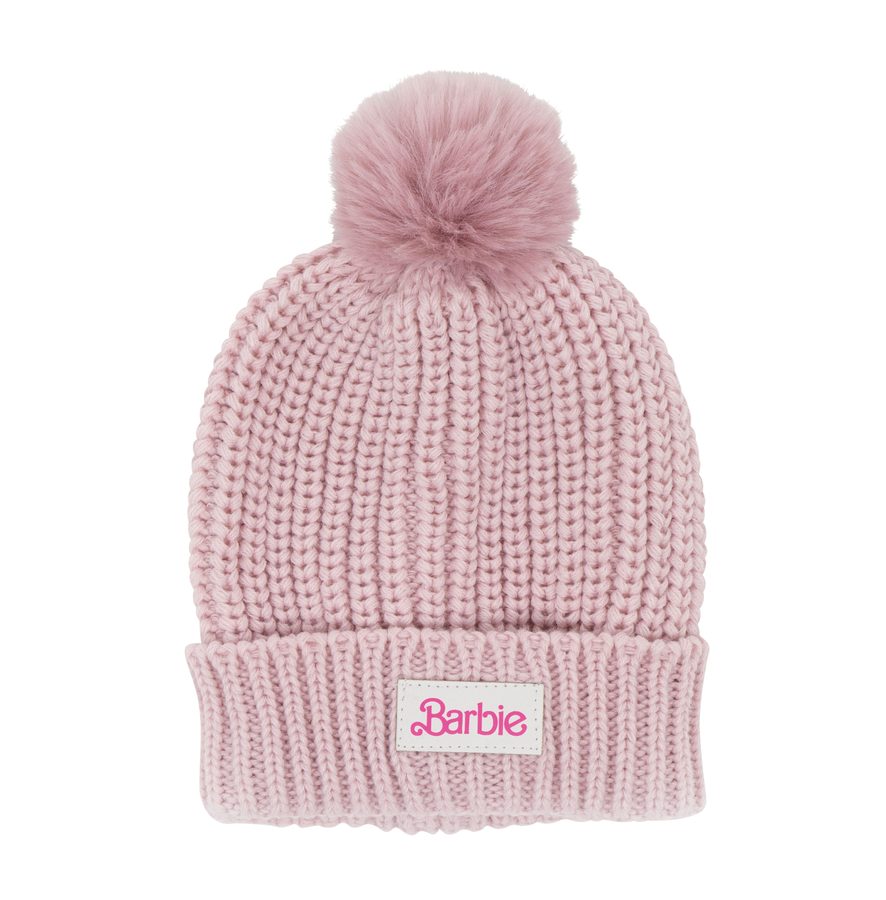 Bonnet en maille brodé à pompon