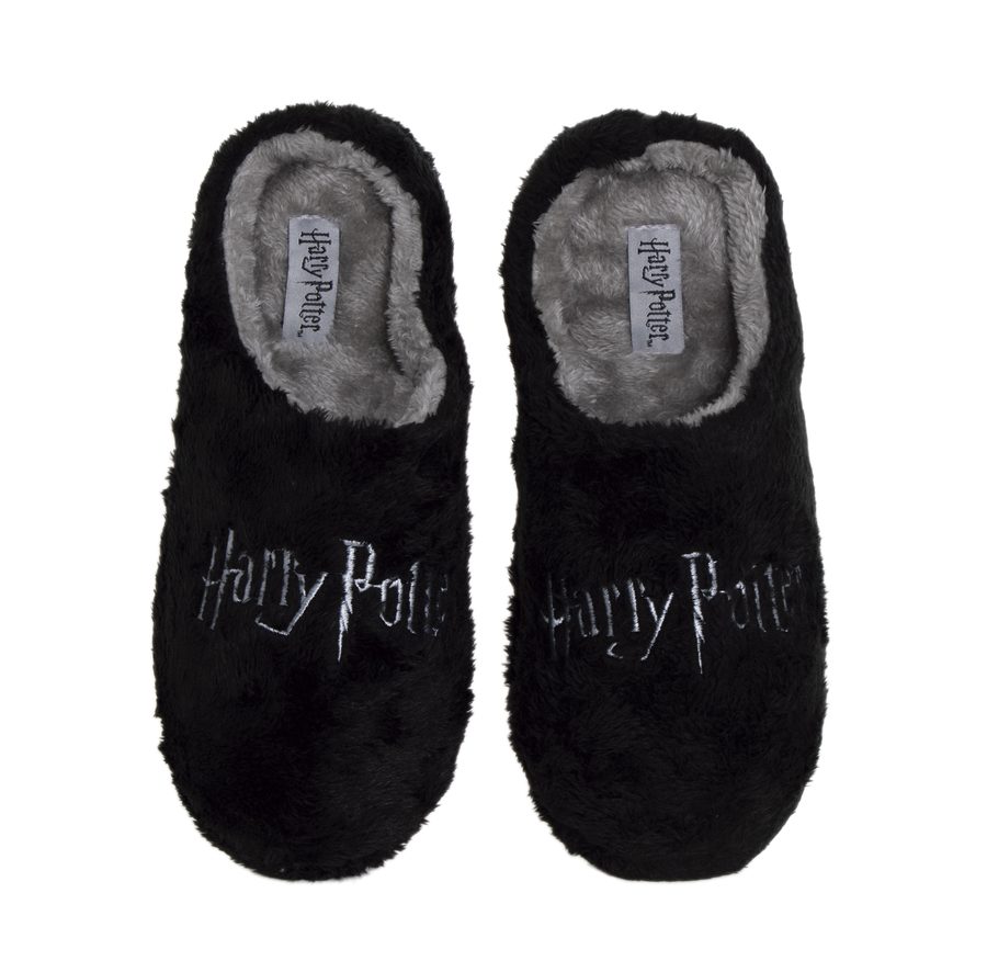 Chaussons ouverts semelle dure en peluche brodés