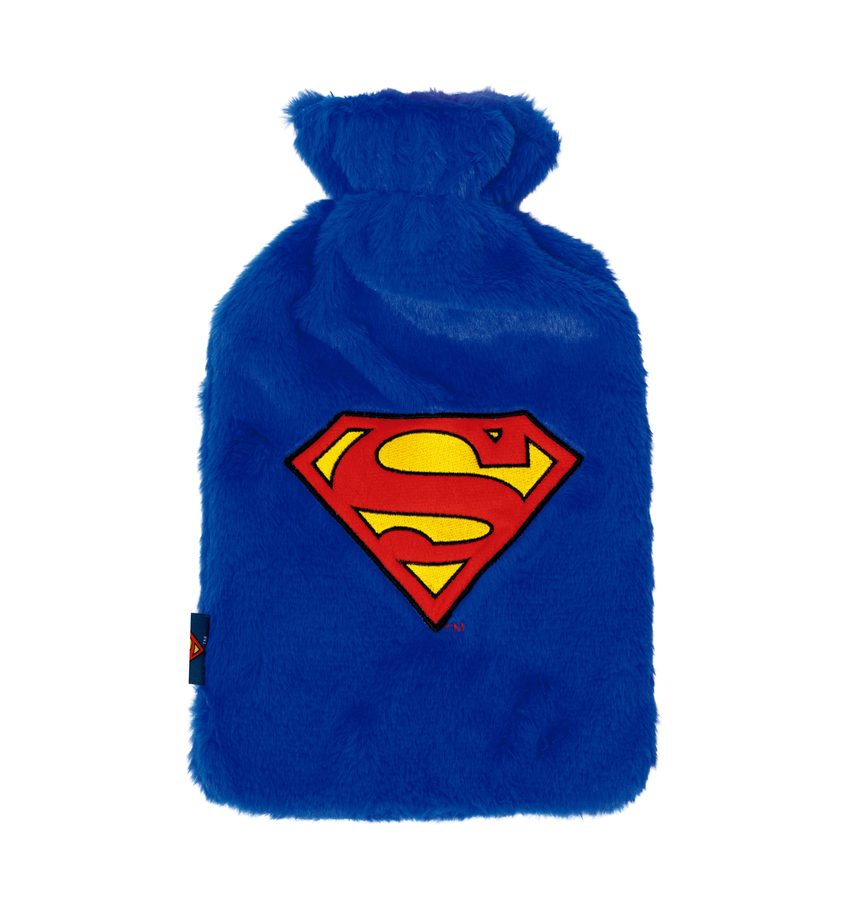 Bouillotte avec housse peluche brodée