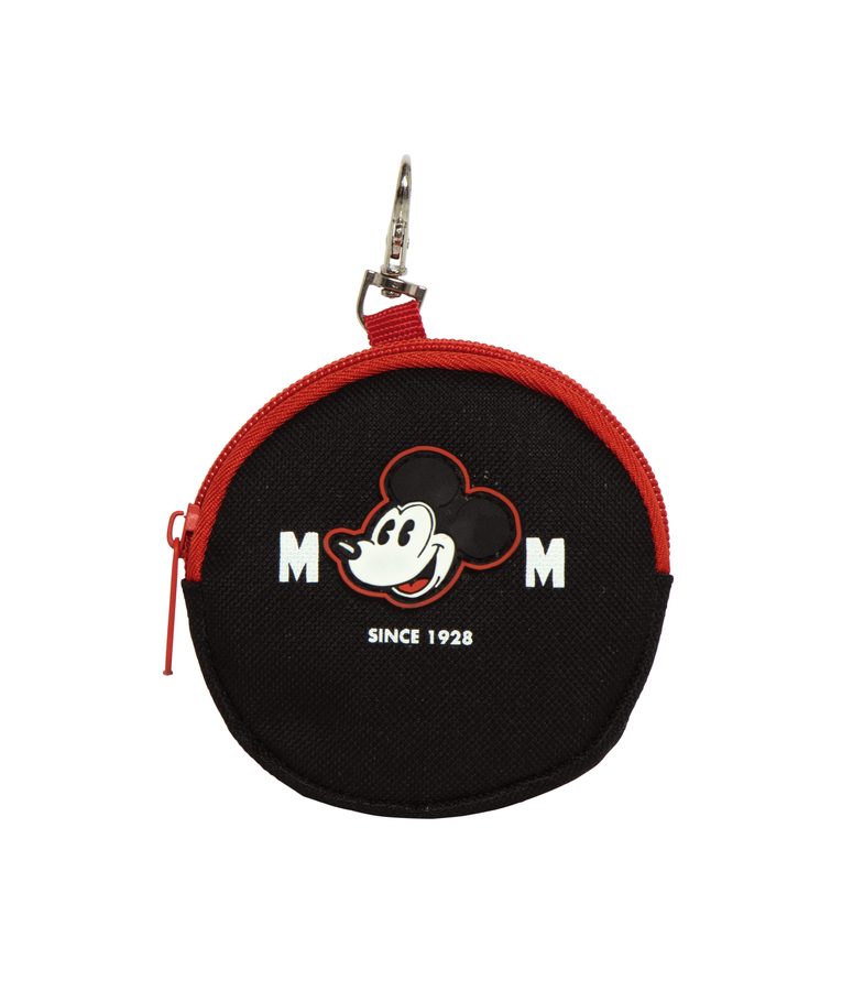 Porte-monnaie rond avec mousqueton et badge caoutchouc