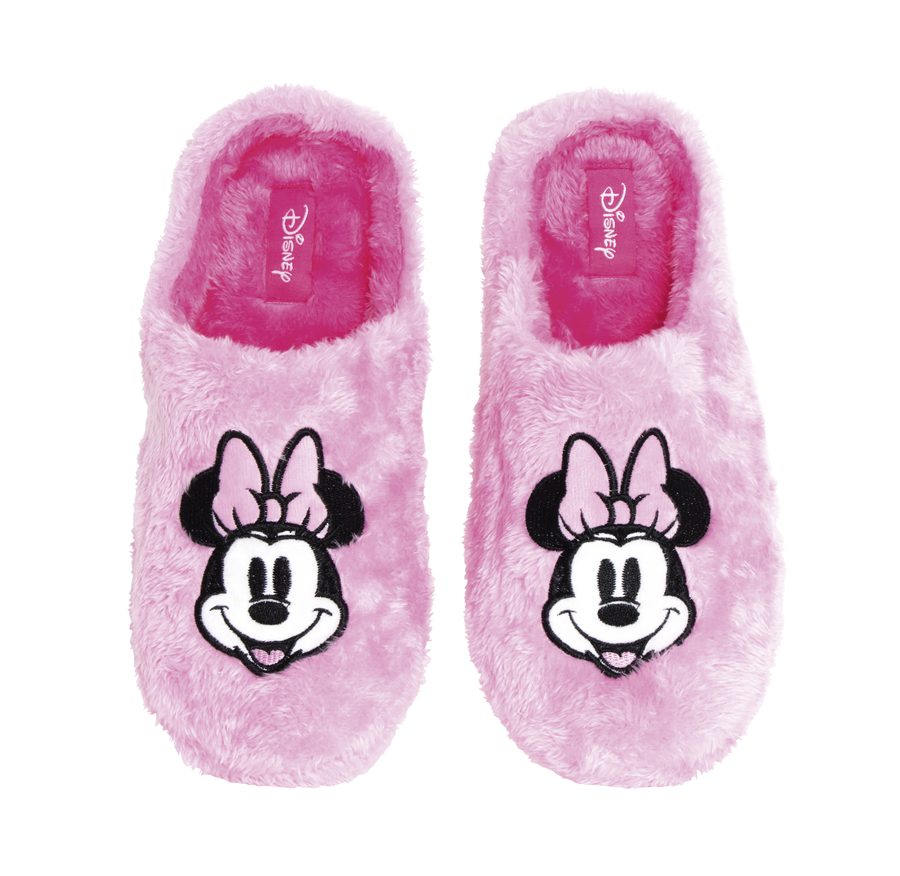 Chaussons ouverts semelle dure en peluche brodés