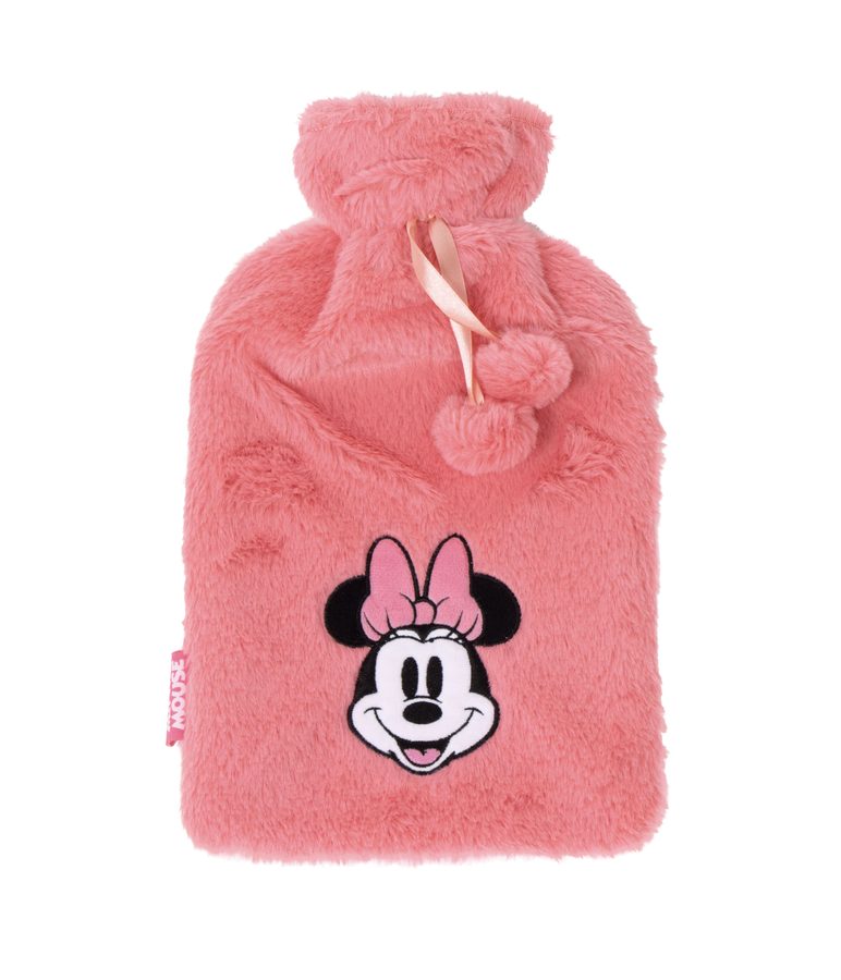 Bouillotte avec housse peluche brodée
