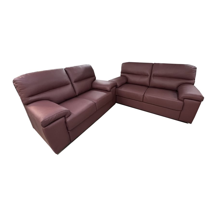 Canapé Vachette 3+2 cuir et bois