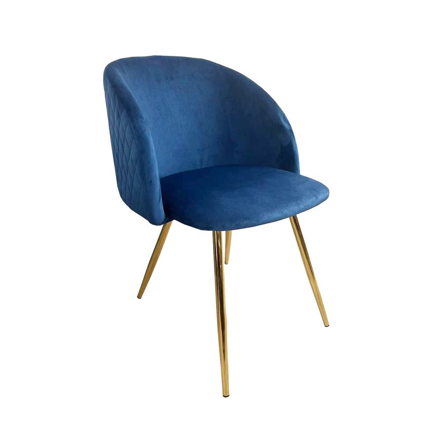 Chaise 78 Pied Doré velours et métal
