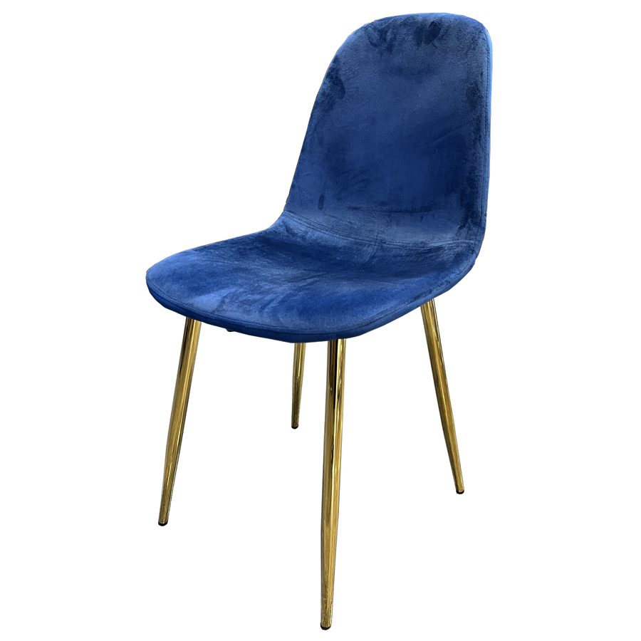 Chaise Y6 Pied Doré velours et métal