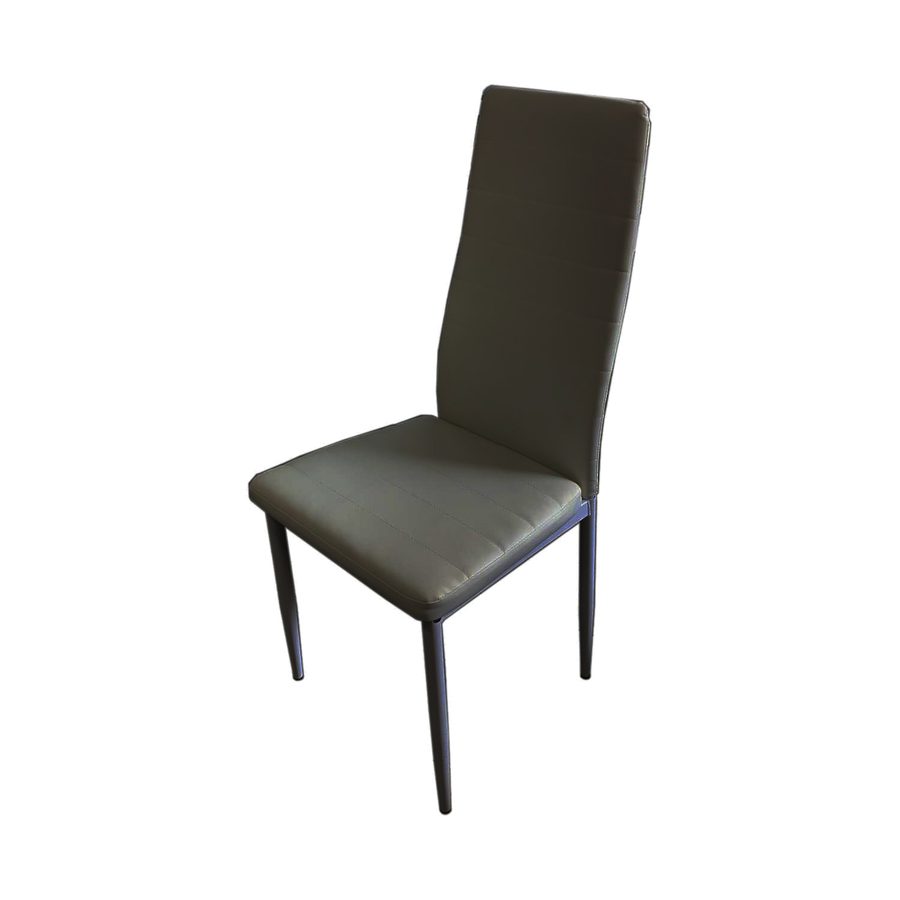 Chaise 0162 simili cuir et métal gris