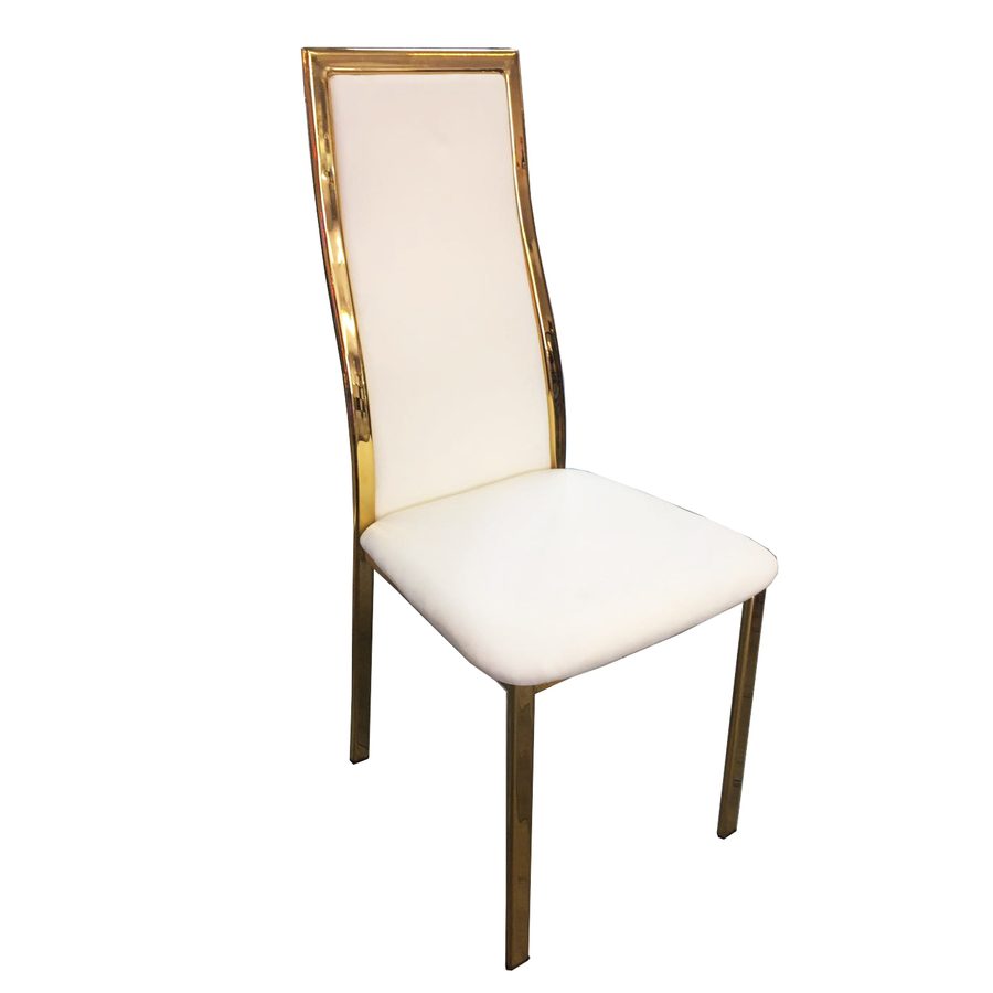 Chaise 861 Pied Doré simili cuir et métal