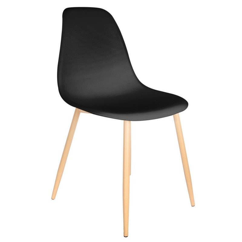 Chaise Scandinave HD6333 Noir plastique et métal