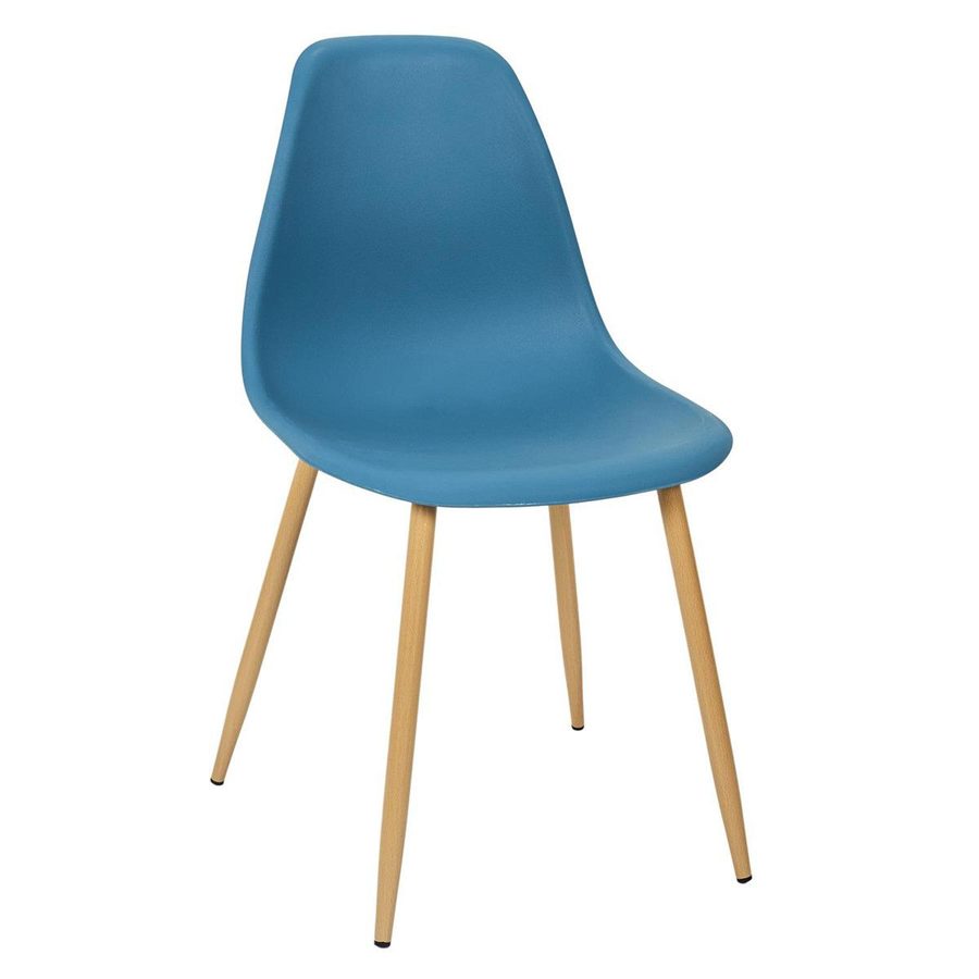 Chaise Scandinave HD6338 Bleu plastique et métal