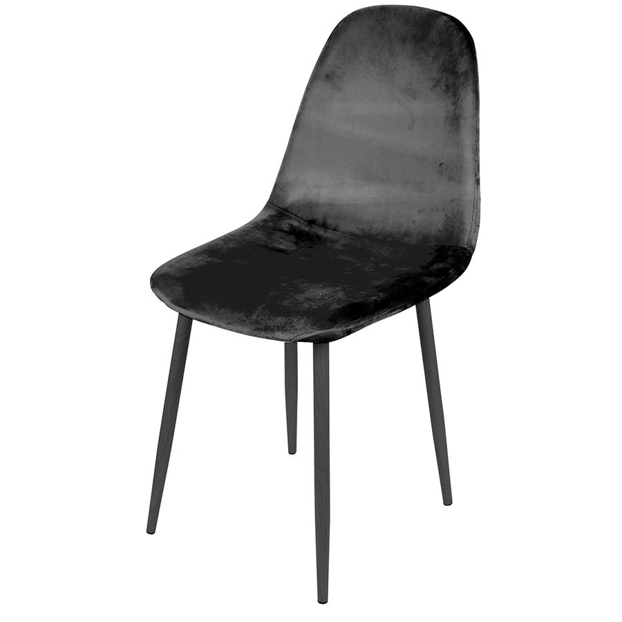 Chaise Velours Noir Pied Noir 1408