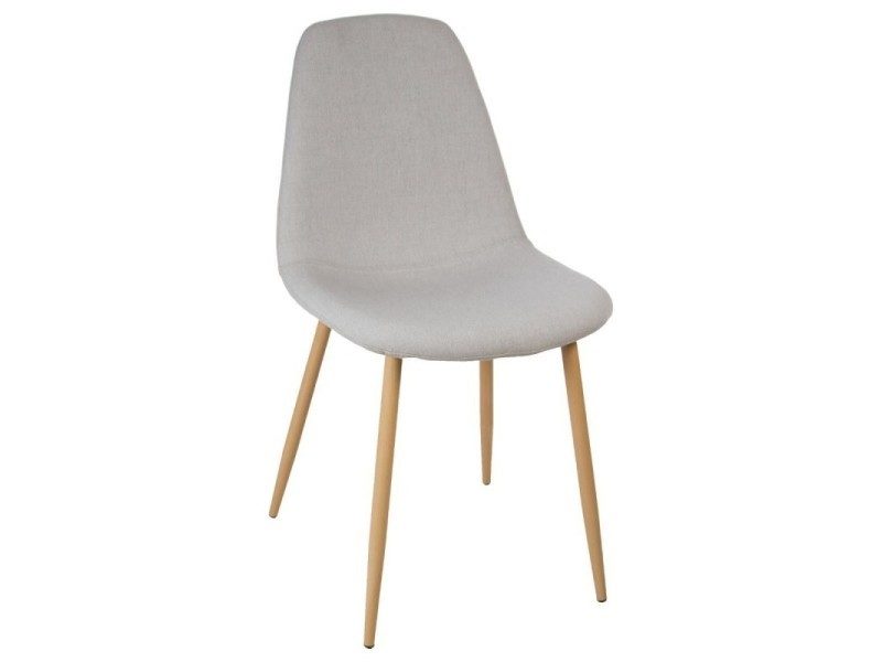 Chaise Oslo Gris clair tissu et métal