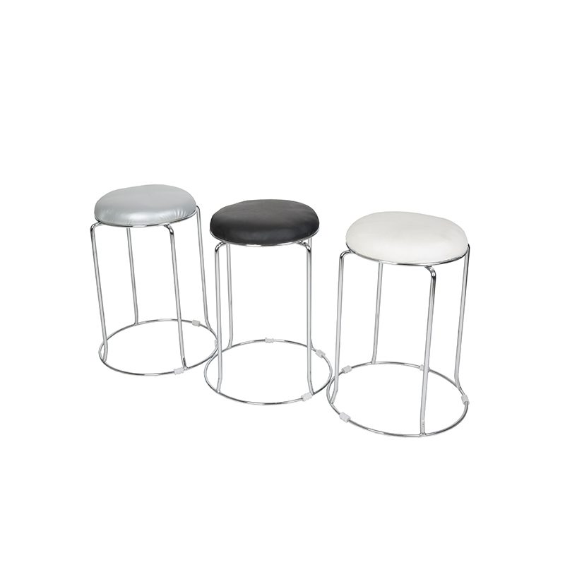 Tabouret simili cuir et métal