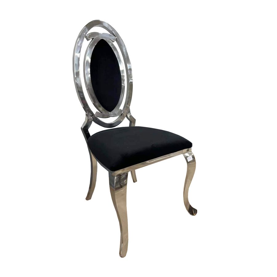 Chaise H2 Pied Argenté velours et métal