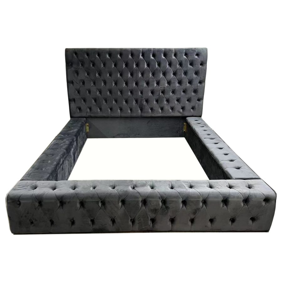 Lit Royal F31 160 x 200 cm velours et bois