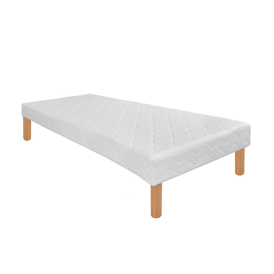 Sommier 80 x 200 cm tissu et bois blanc