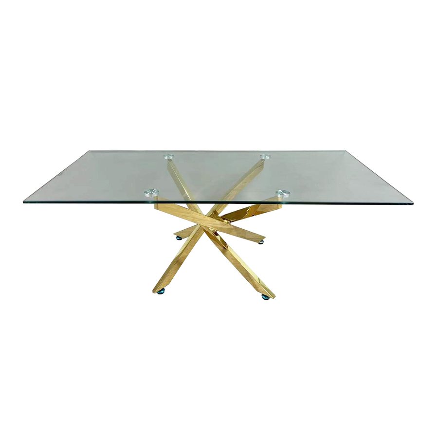 Table à manger 618 verre et métal 150 x 90 cm