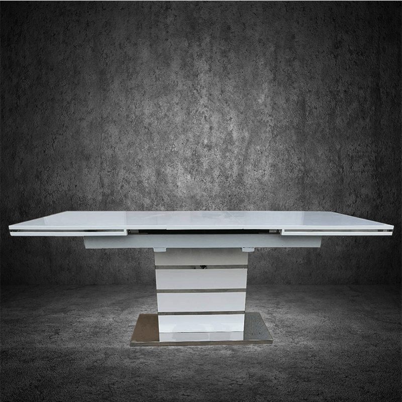 Table à manger Rallonge 1125 Blanc bois 160 x 90 cm