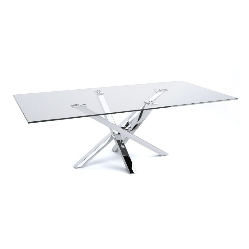 Table Basse 68 verre et métal 120 x 60 cm