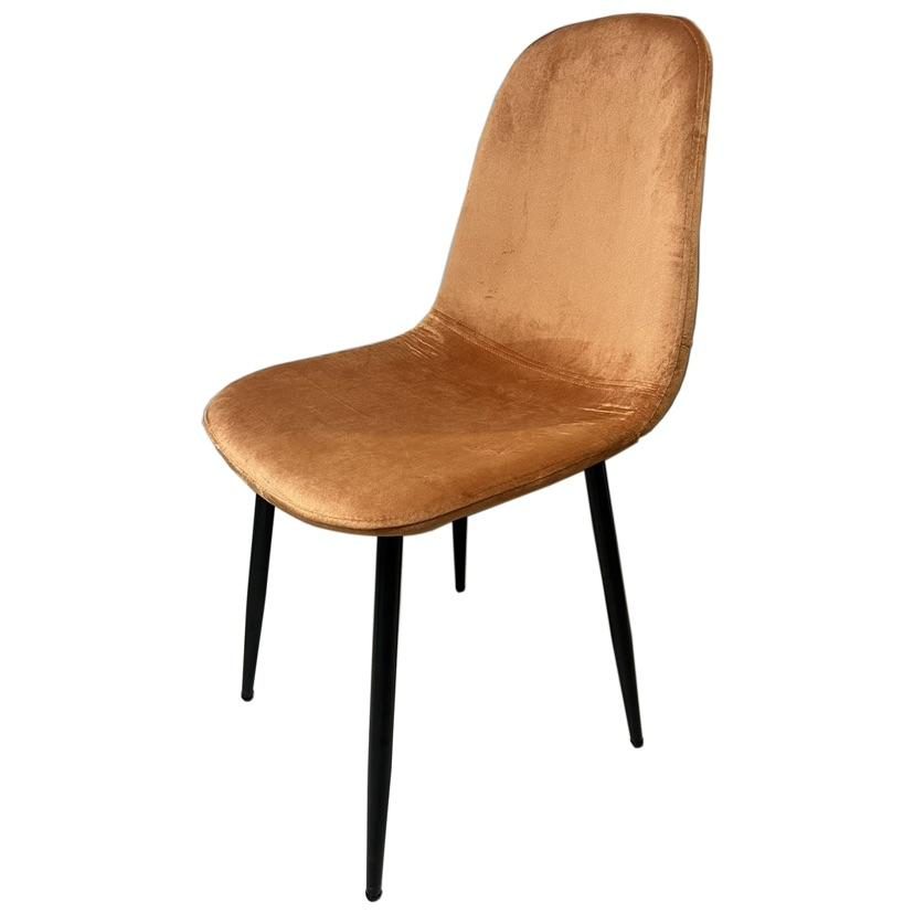 Chaise Y2 Orange velours et métal