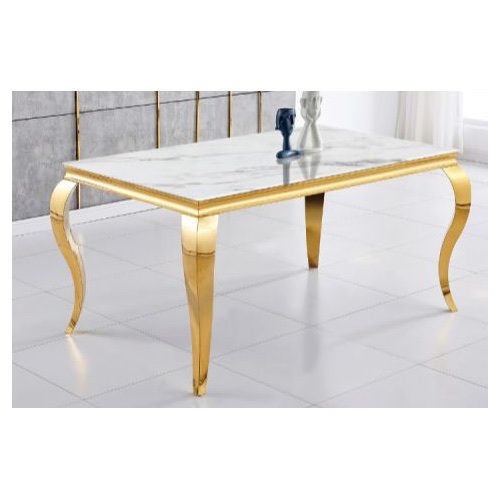 Table à manger AA2 Pied Doré verre et métal noir 150 x 90 cm
