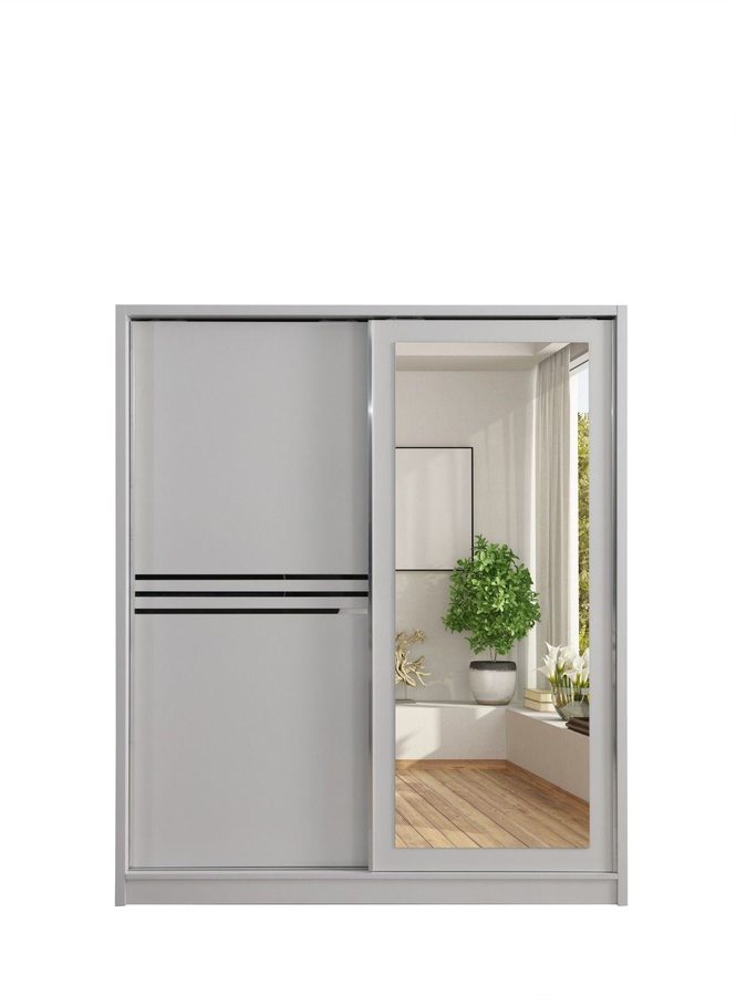 Armoire portes coulissantes et miroir 160 cm