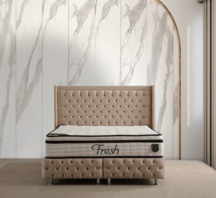 Lit Coffre Cloute 160 x 200 cm Capitonner
