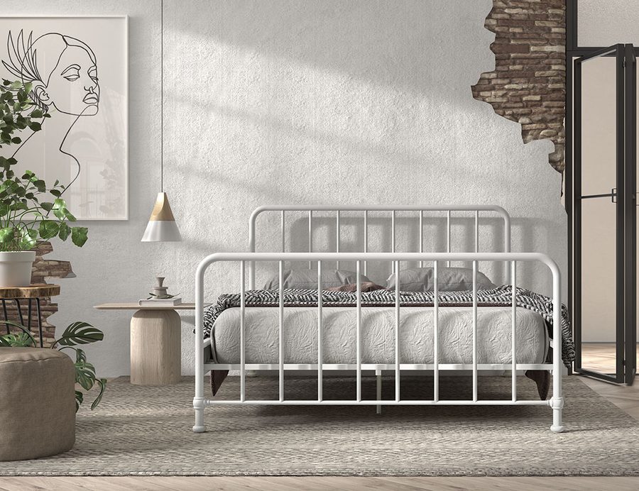 Bronxx Lit Blanc Mat 160 x 200 cm