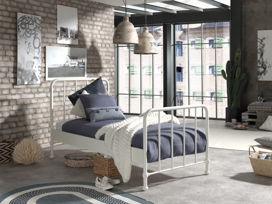 Bronxx Lit Blanc Mat 90 x 200 cm