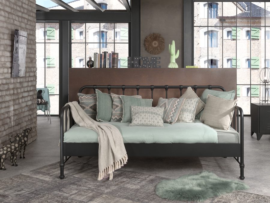 Bronxx Lit Capitain Noir 90 x 200 cm