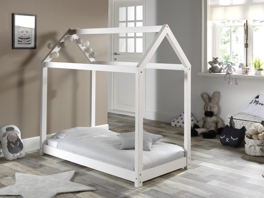 Lit Cabane 70 x 140 cm Bois Blanc