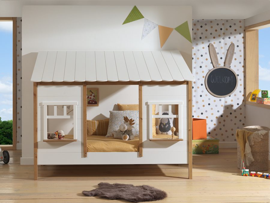 Lit Cabane 90 x 200 cm Blanc