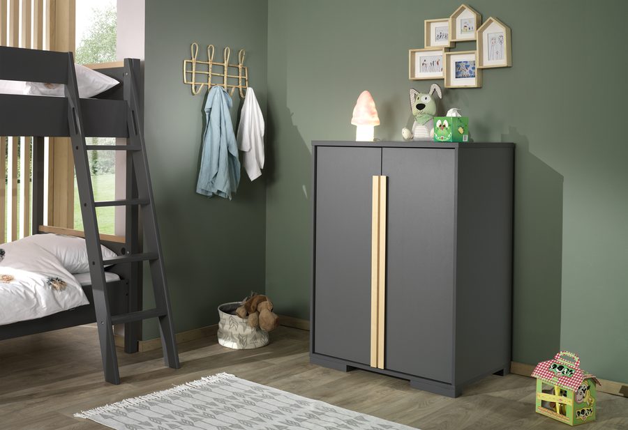 London Armoire 2P Pour Lit Compact Anthracite