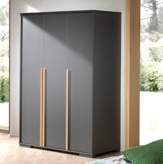 London Armoire 3 Portes Anthracite