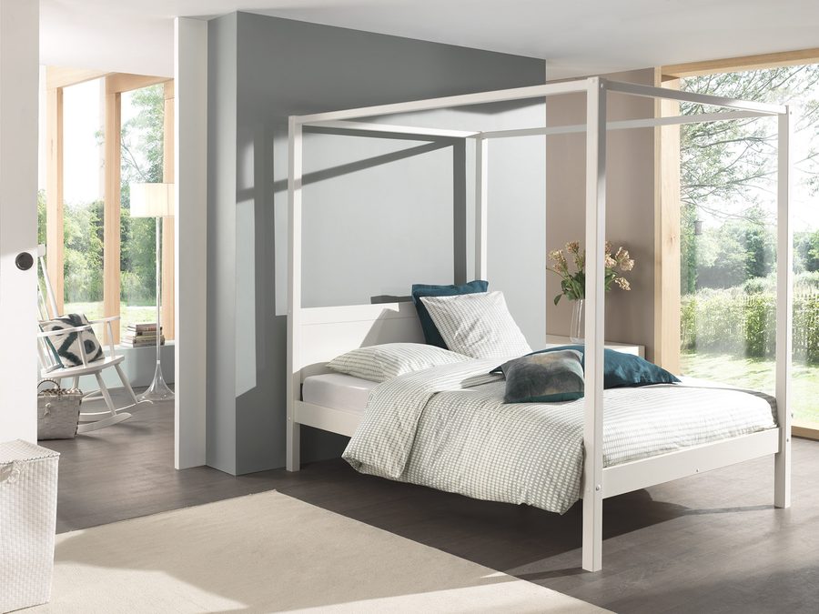 Pino Lit A Baldaquin 140 x 200 cm Blanc