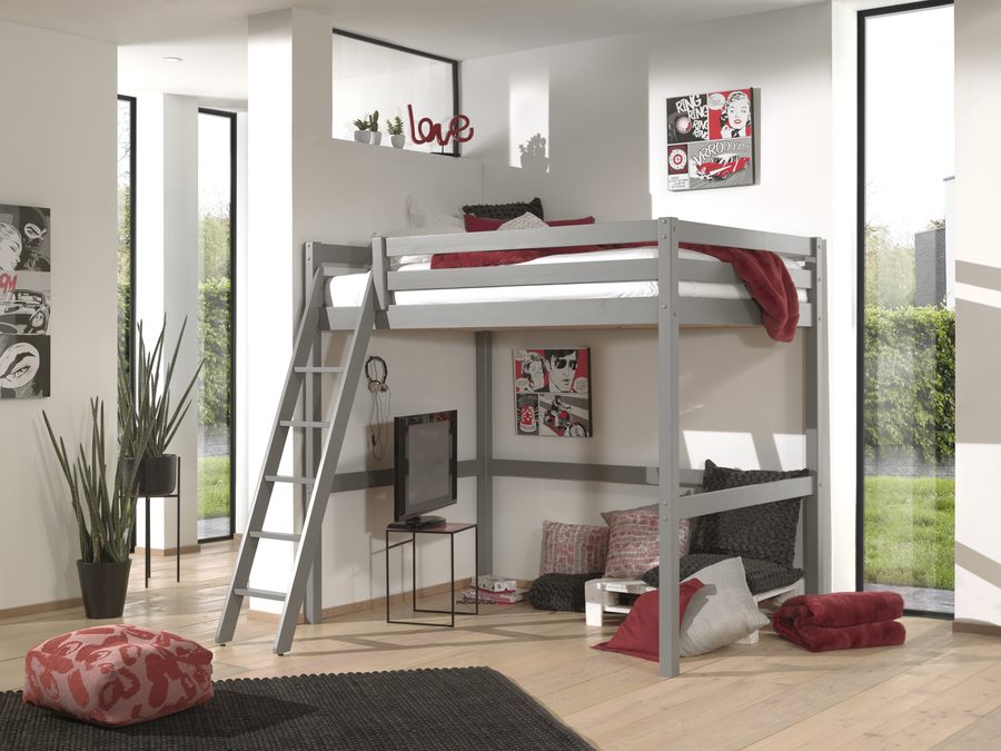 Lit Pino Mezzanine 140 x 200 cm Gris