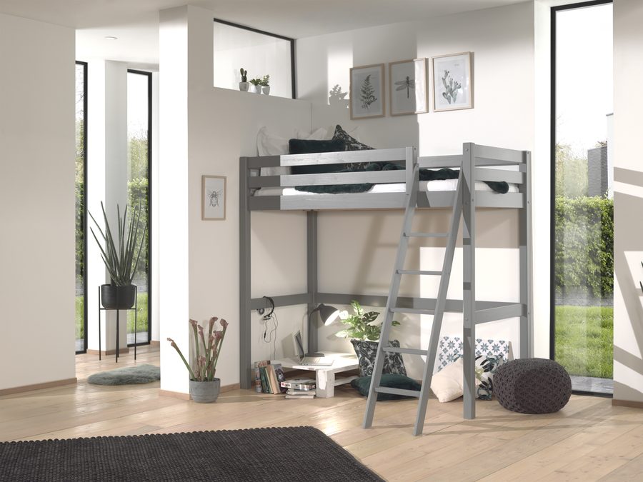 Lit Pino Mezzanine 90 x 200 cm Gris