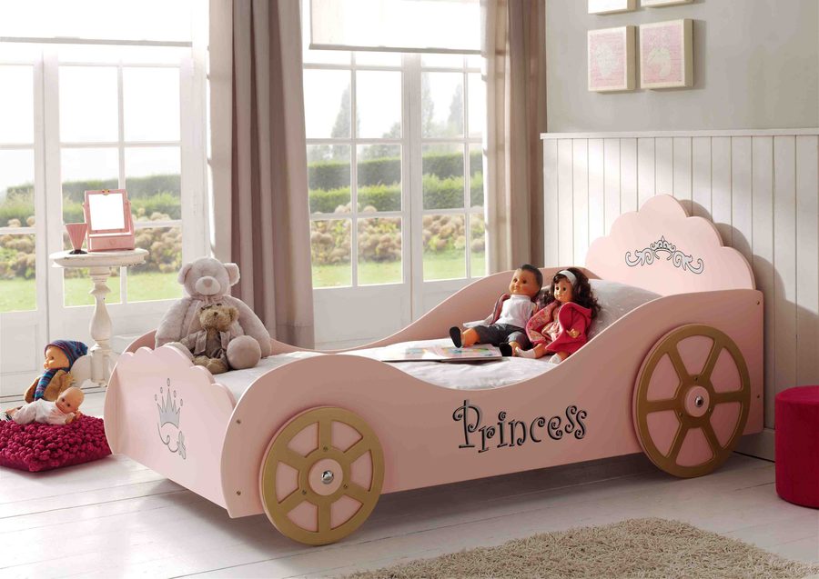 Lit voiture rose Princess Pinky